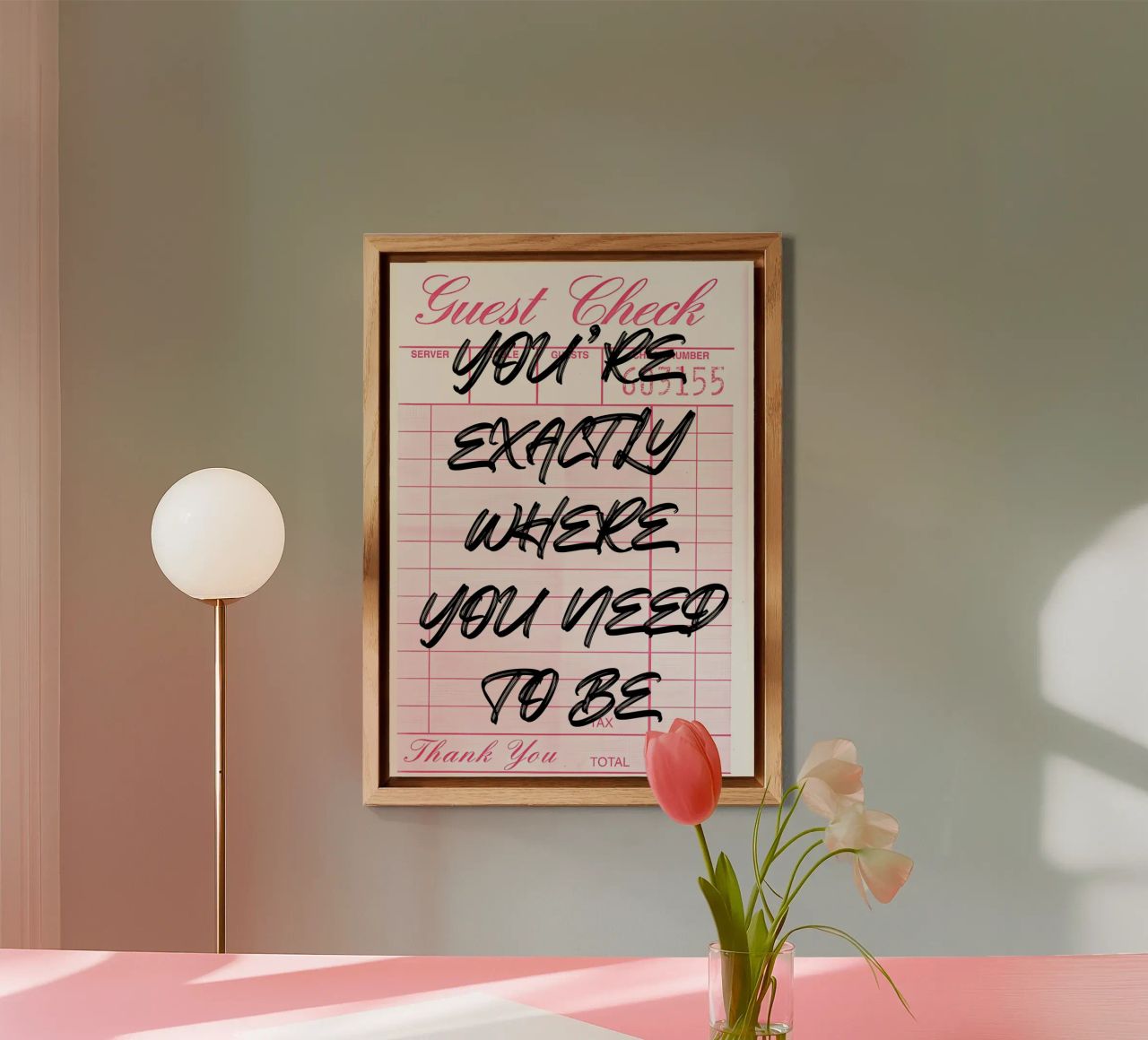 "Exactly Where You Need To Be" Guest Check Art Print aluminio dibond de NorwesClub