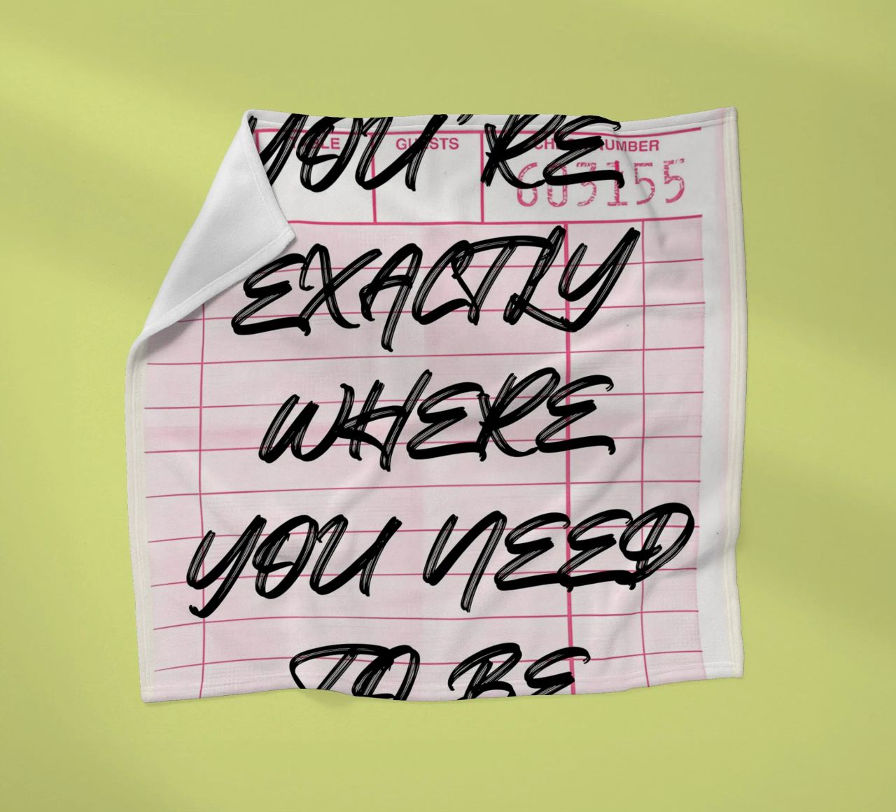 "Exactly Where You Need To Be" Guest Check Art Print fleece blanket by NorwesClub