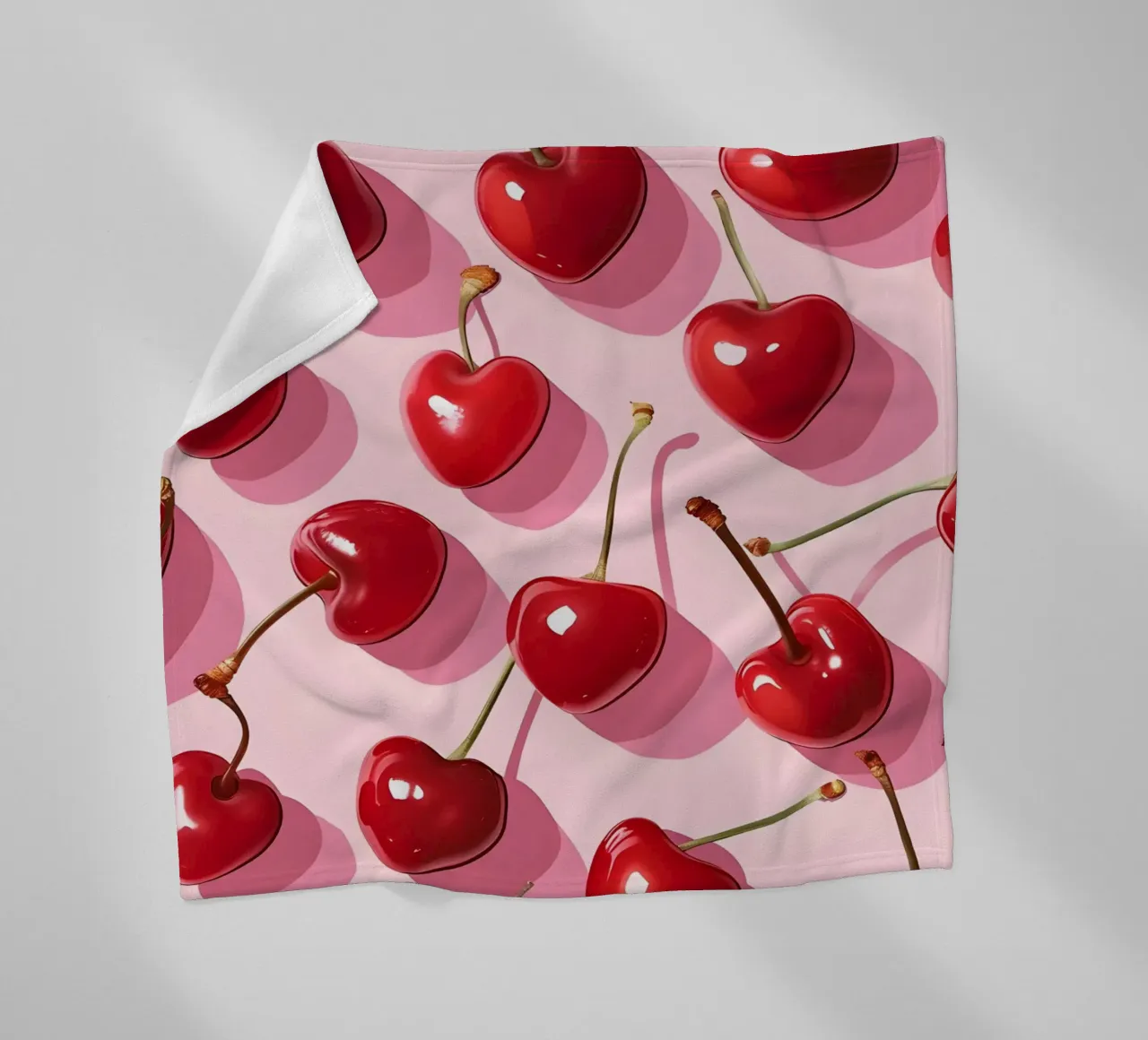 Pop Art Kirschen Muster | Lebendiges Rot Rosa Küchendekor Fleecedecke von NorwesClub