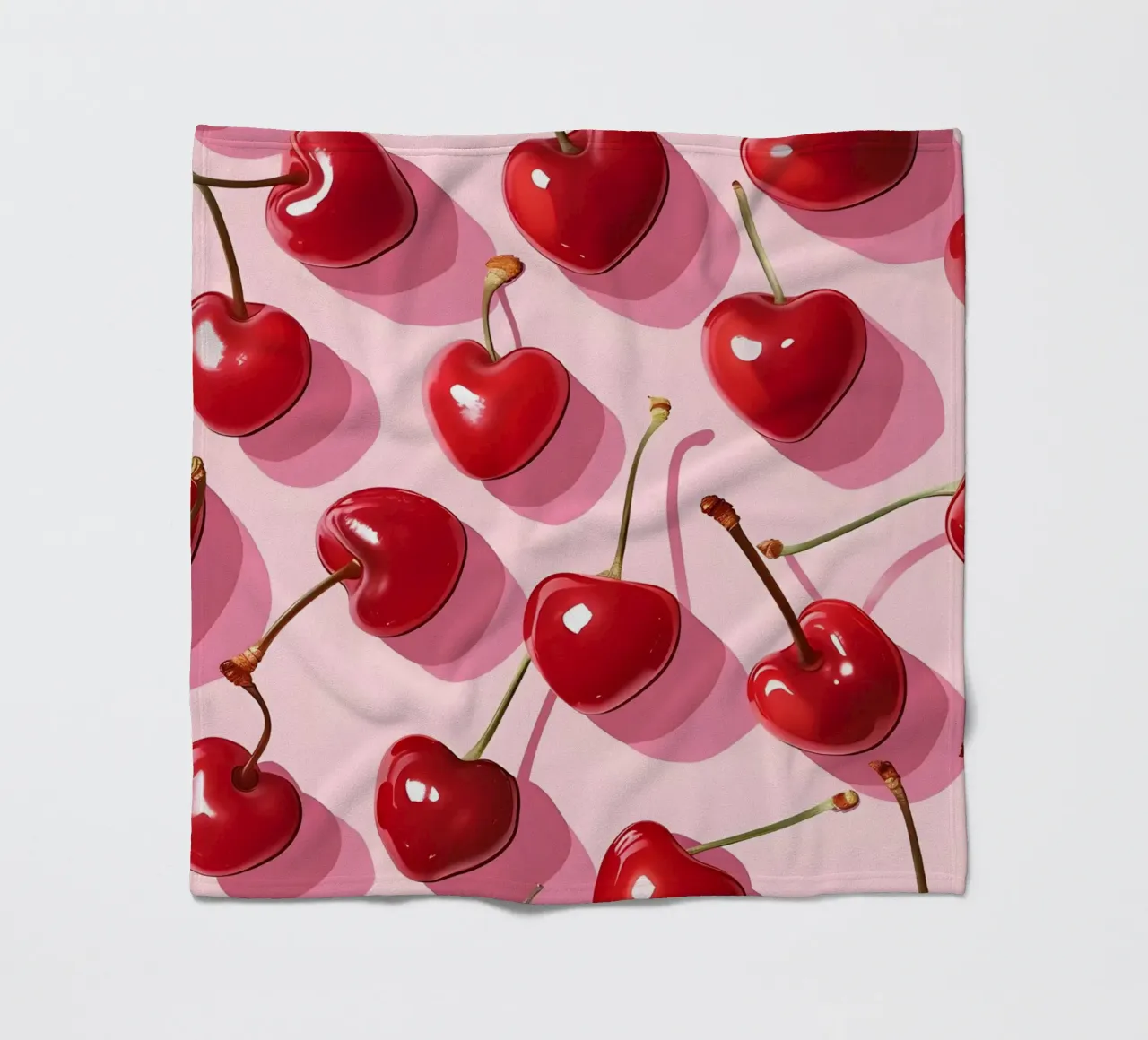 Pop Art Kirschen Muster | Lebendiges Rot Rosa Küchendekor Fleecedecke von NorwesClub