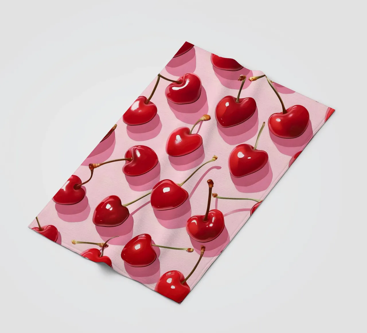 Pop Art Kirschen Muster | Lebendiges Rot Rosa Küchendekor Fleecedecke von NorwesClub