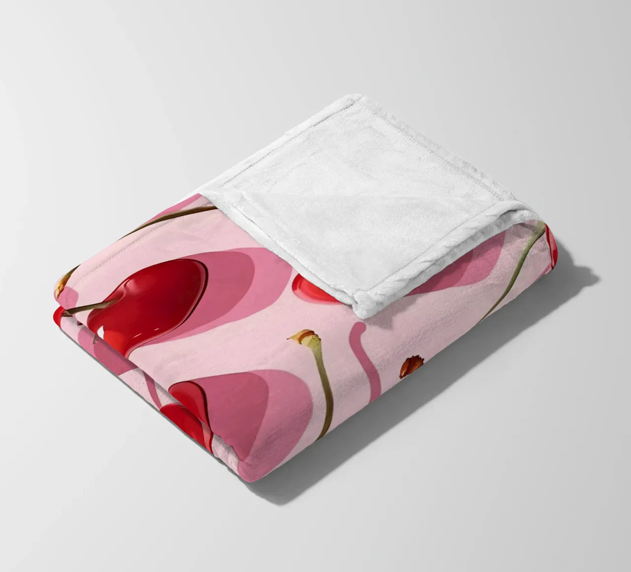 Pop Art Kirschen Muster | Lebendiges Rot Rosa Küchendekor Fleecedecke von NorwesClub