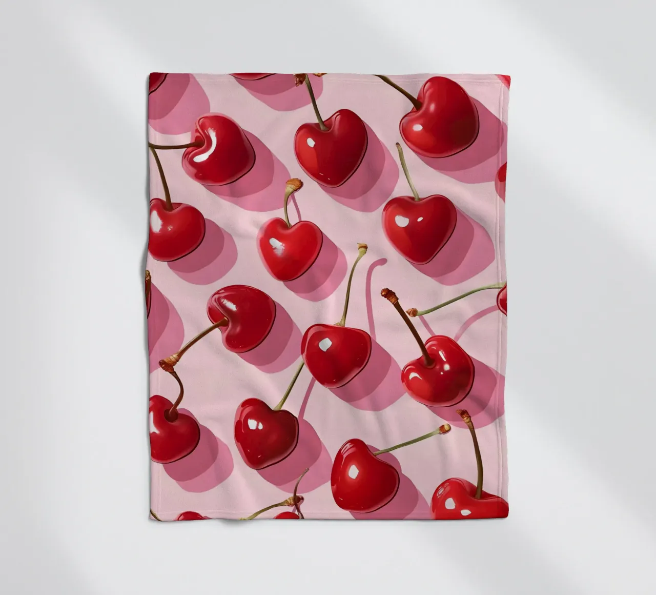Pop Art Kirschen Muster | Lebendiges Rot Rosa Küchendekor Fleecedecke von NorwesClub