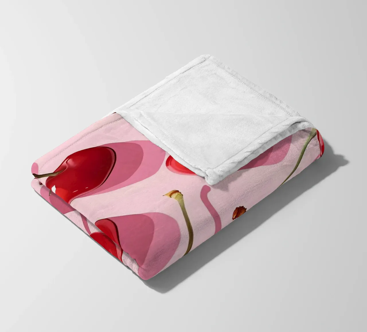 Pop Art Kirschen Muster | Lebendiges Rot Rosa Küchendekor Fleecedecke von NorwesClub