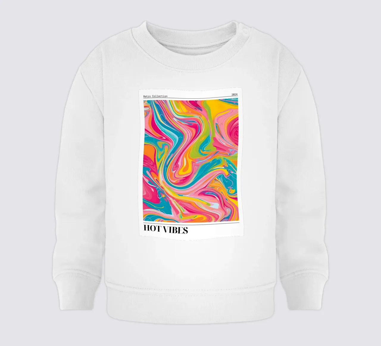 "Hot Vibes" Retro Swirl Abstrakt | Psychedelic Fluid Art Pri Baby Sweatshirt von NorwesClub