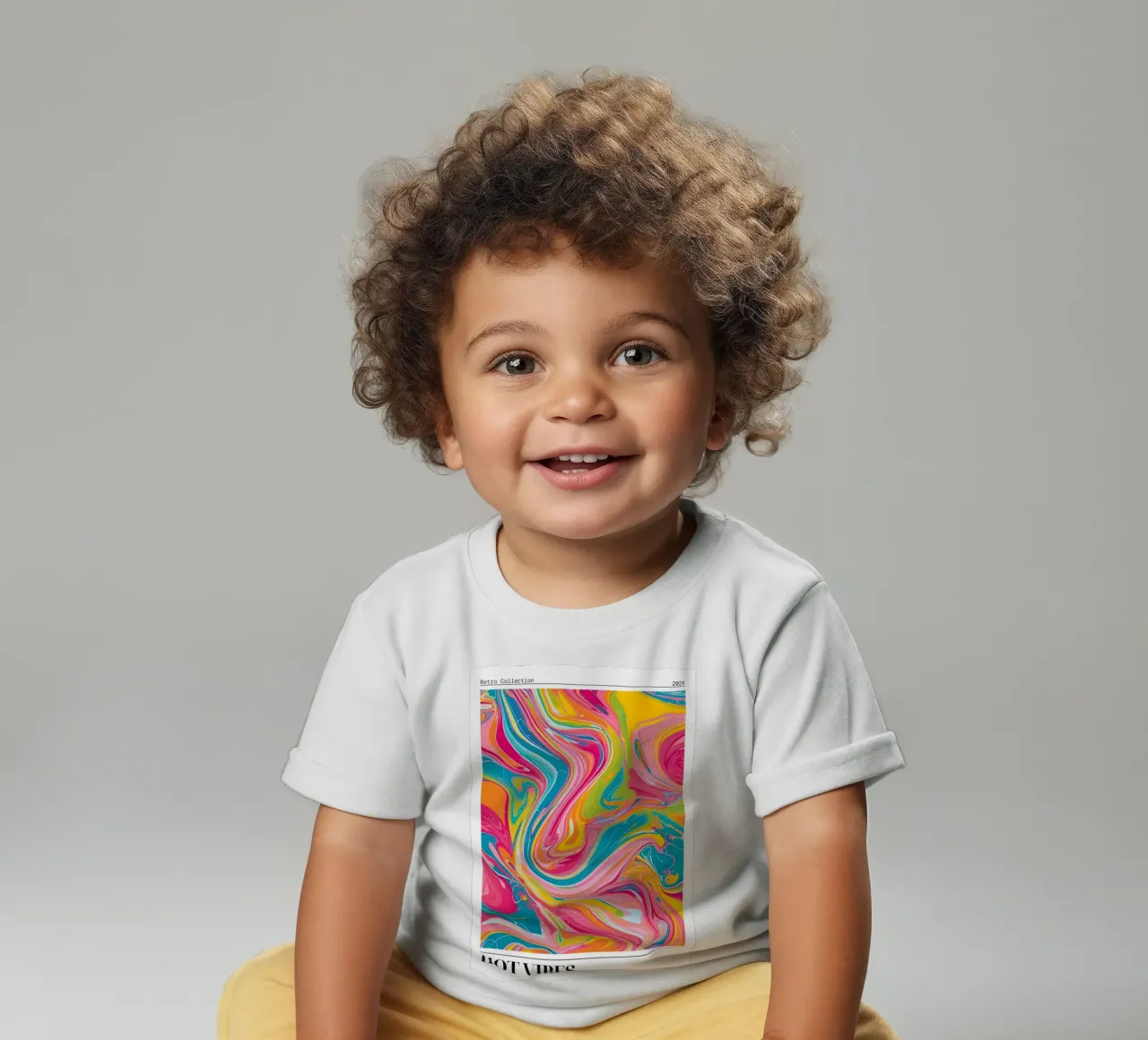 "Hot Vibes" Retro Swirl Abstract | Psychedelic Fluid Art Pri maglietta neonato da NorwesClub