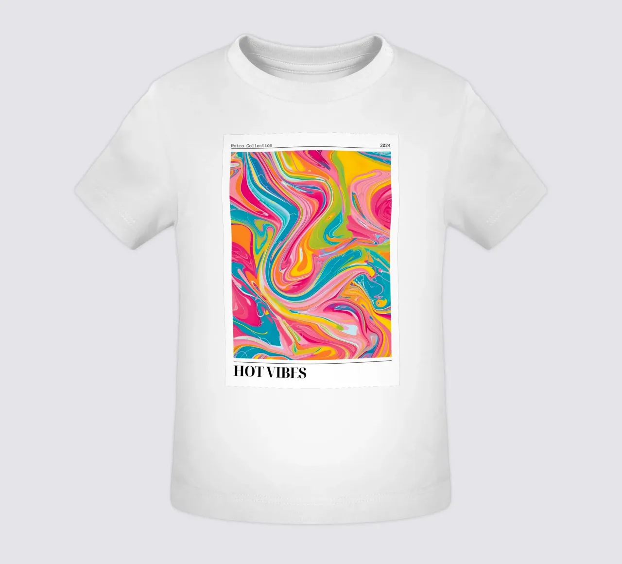 "Hot Vibes" Retro Swirl Abstract | Psychedelic Fluid Art Pri maglietta neonato da NorwesClub