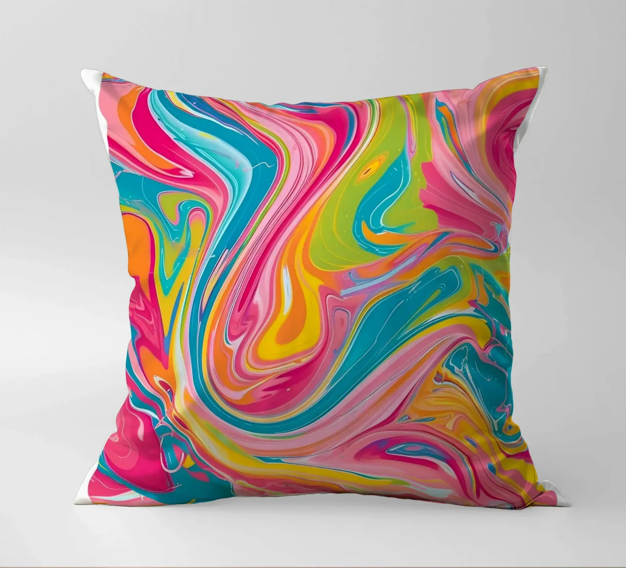 "Hot Vibes" Retro Swirl Abstract | Psychedelic Fluid Art Pri cuscino da NorwesClub