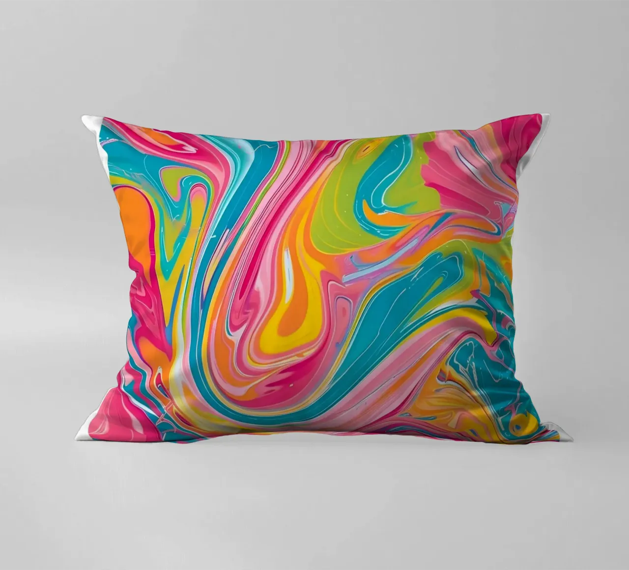 "Hot Vibes" Retro Swirl Abstract | Psychedelic Fluid Art Pri cuscino da NorwesClub