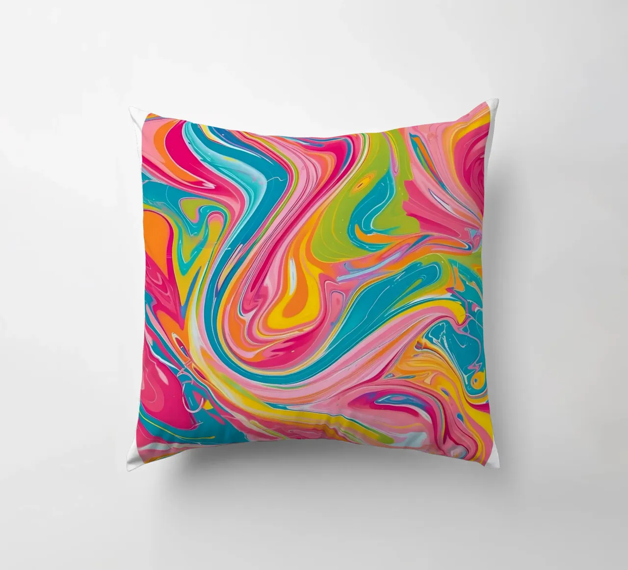 "Hot Vibes" Retro Swirl Abstract | Psychedelic Fluid Art Pri cuscino da NorwesClub