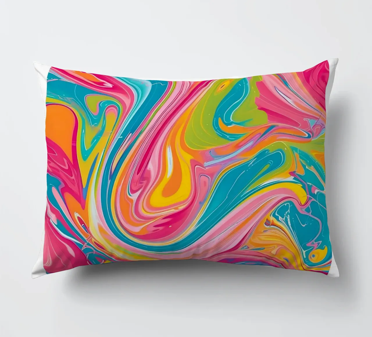 "Hot Vibes" Retro Swirl Abstract | Psychedelic Fluid Art Pri cuscino da NorwesClub