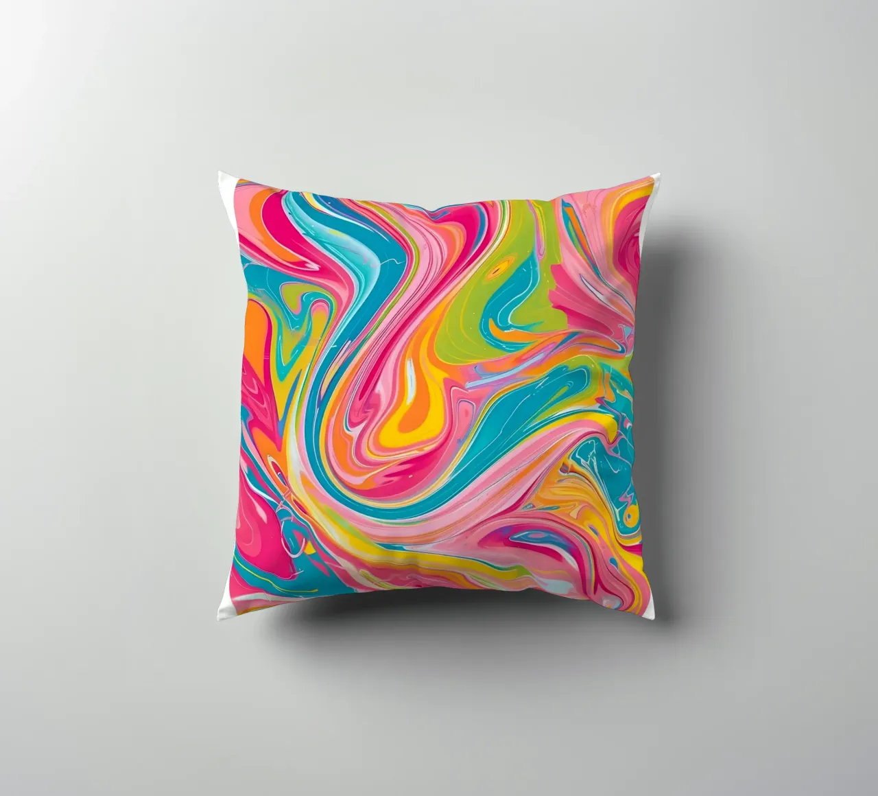 "Hot Vibes" Retro Swirl Abstract | Psychedelic Fluid Art Pri cuscino da NorwesClub
