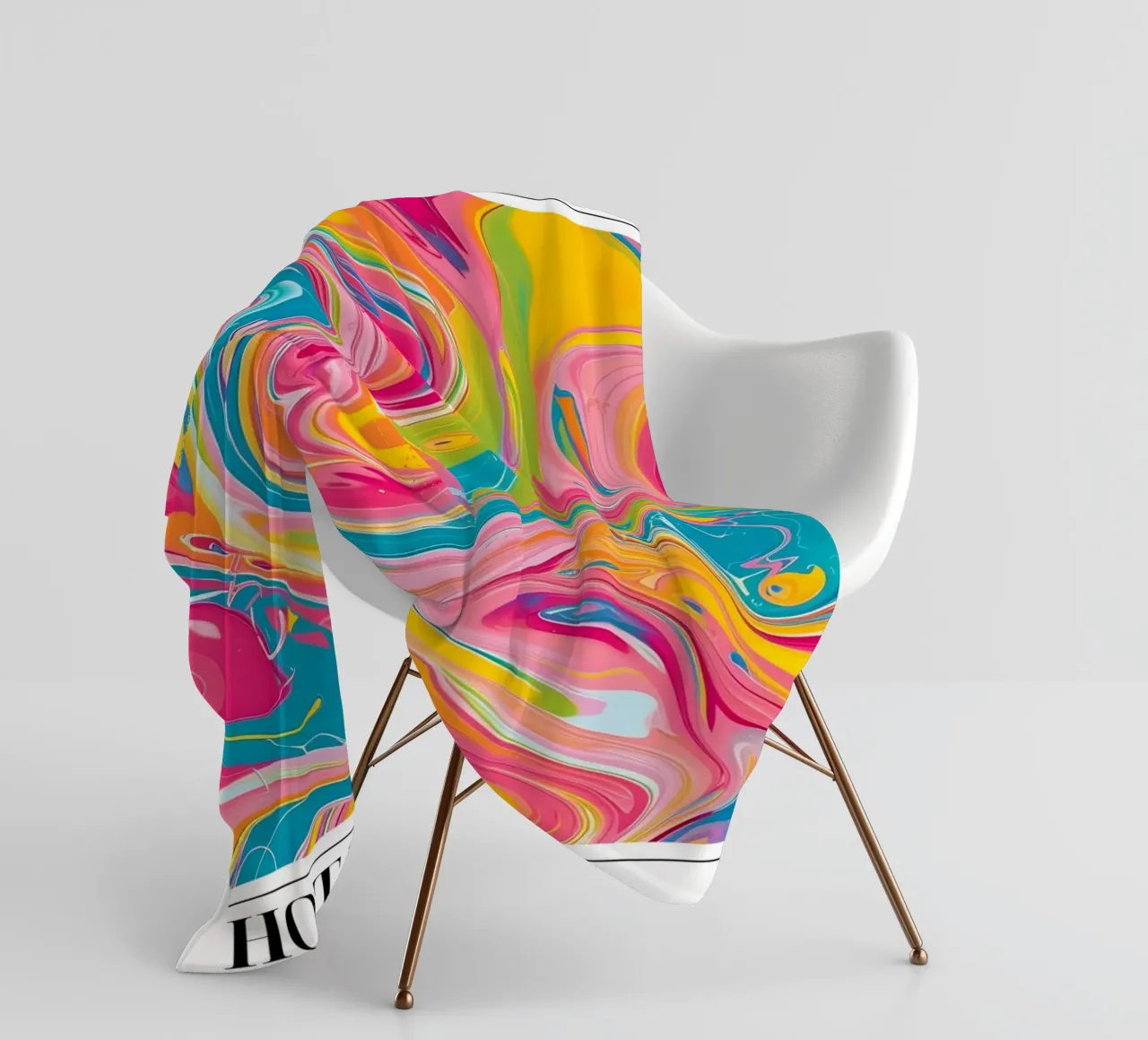 "Hot Vibes" Retro Swirl Abstract | Psychedelic Fluid Art Pri coperta in pile da NorwesClub