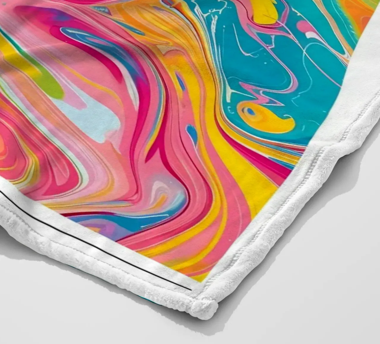 "Hot Vibes" Retro Swirl Abstract | Psychedelic Fluid Art Pri coperta in pile da NorwesClub