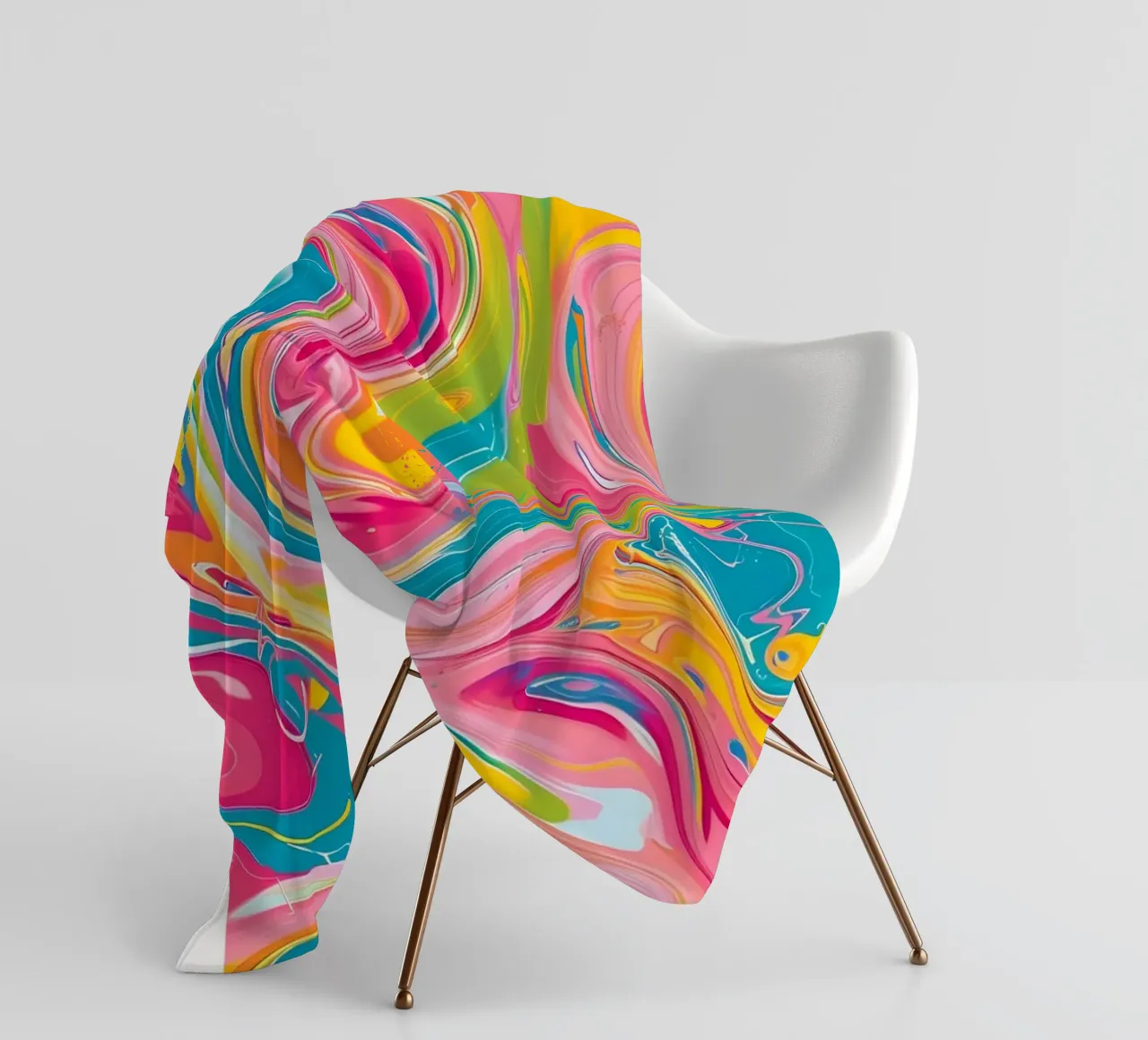 "Hot Vibes" Retro Swirl Abstract | Psychedelic Fluid Art Pri coperta in pile da NorwesClub
