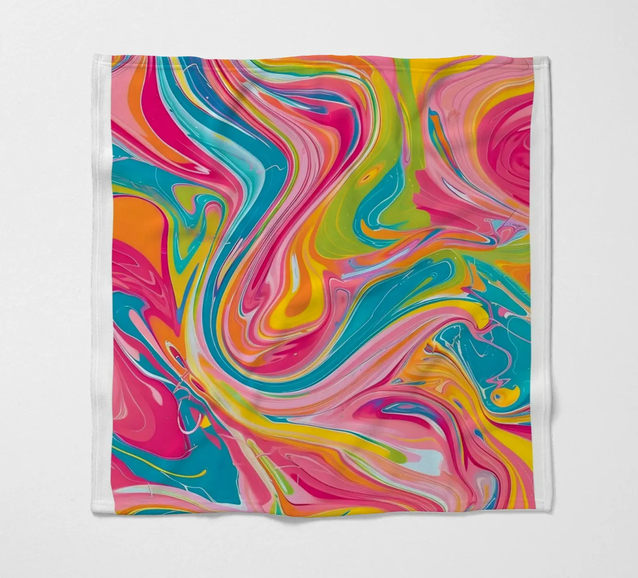 "Hot Vibes" Retro Swirl Abstract | Psychedelic Fluid Art Pri coperta in pile da NorwesClub