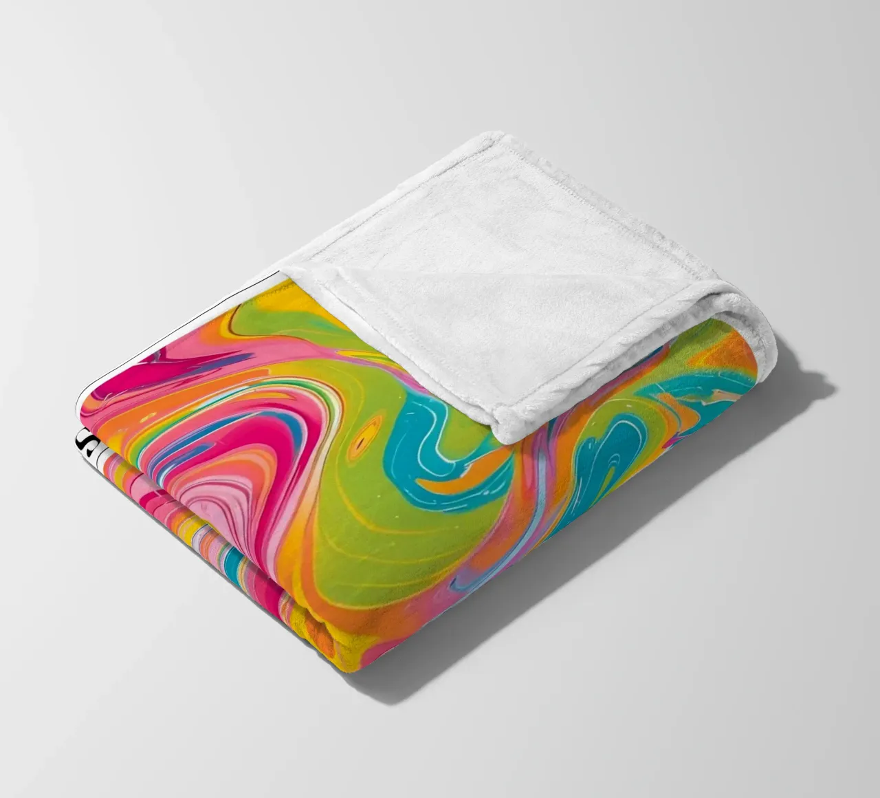 "Hot Vibes" Retro Swirl Abstract | Psychedelic Fluid Art Pri coperta in pile da NorwesClub