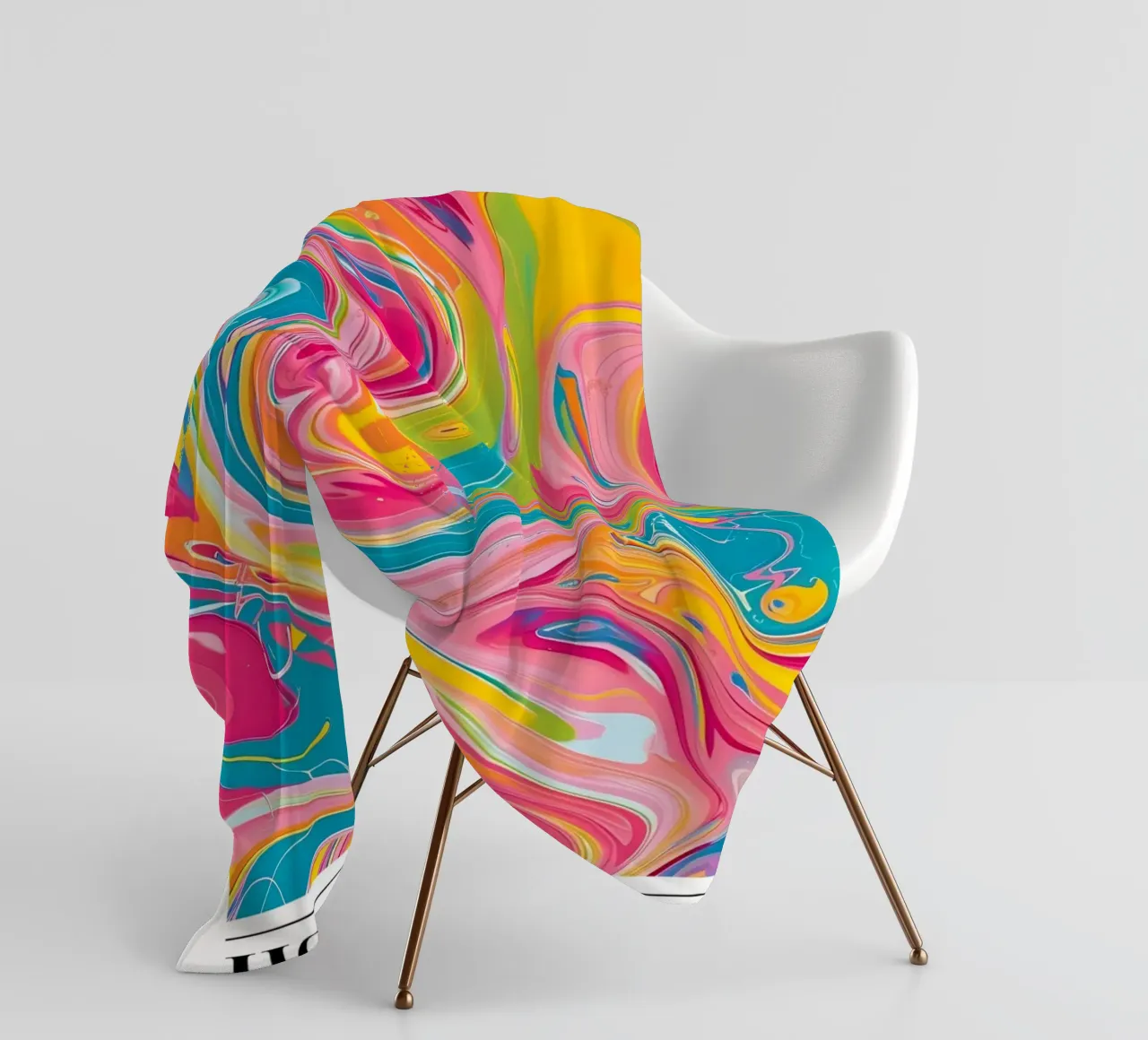 "Hot Vibes" Retro Swirl Abstract | Psychedelic Fluid Art Pri coperta in pile da NorwesClub