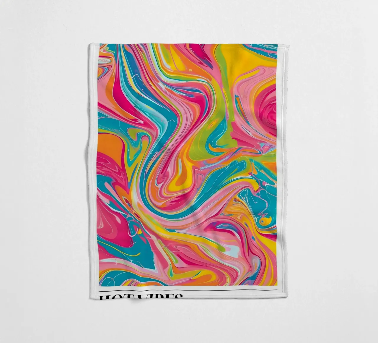 "Hot Vibes" Retro Swirl Abstract | Psychedelic Fluid Art Pri coperta in pile da NorwesClub