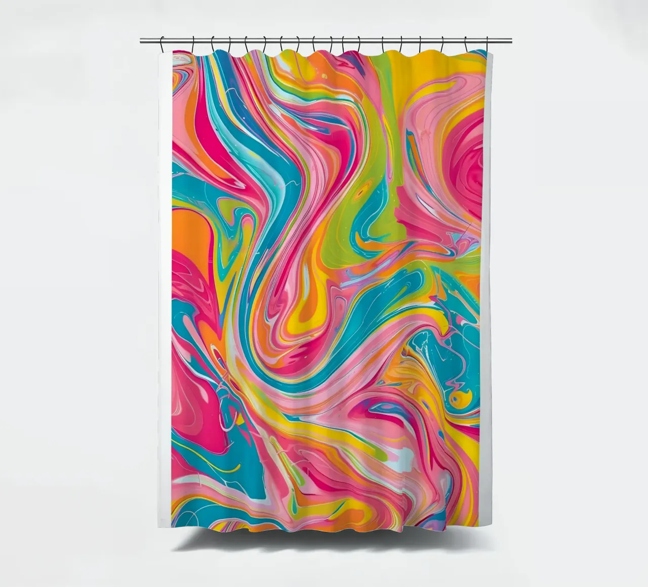 "Hot Vibes" Retro Swirl Abstract | Psychedelic Fluid Art Pri tenda da doccia da NorwesClub
