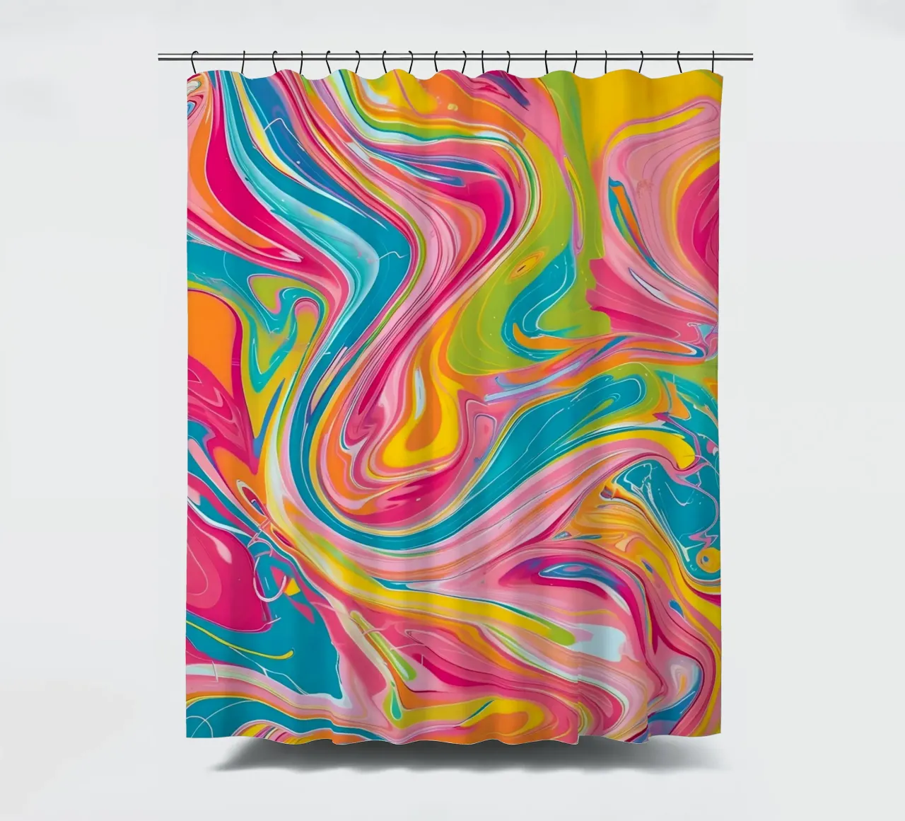 "Hot Vibes" Retro Swirl Abstract | Psychedelic Fluid Art Pri tenda da doccia da NorwesClub