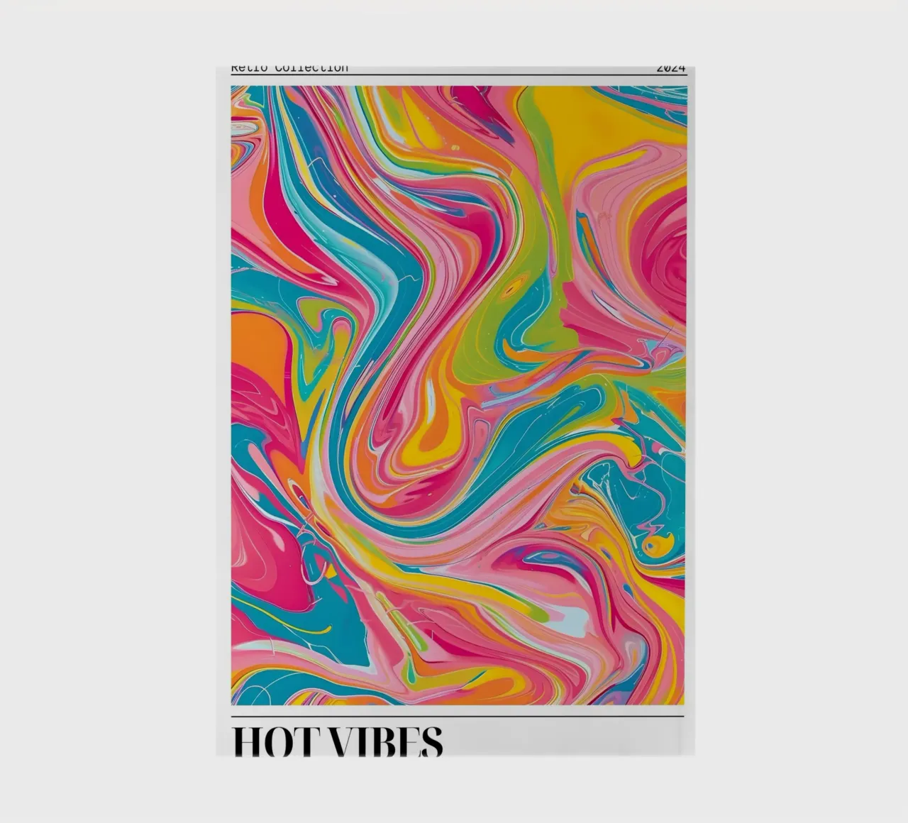 "Hot Vibes" Retro Swirl Abstract | Psychedelic Fluid Art Pri notebook by NorwesClub