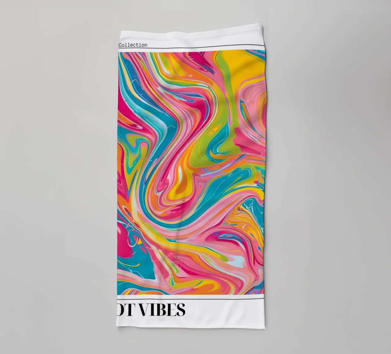 "Hot Vibes" Retro Swirl Abstract | Psychedelic Fluid Art Pri asciugamano da bagno da NorwesClub