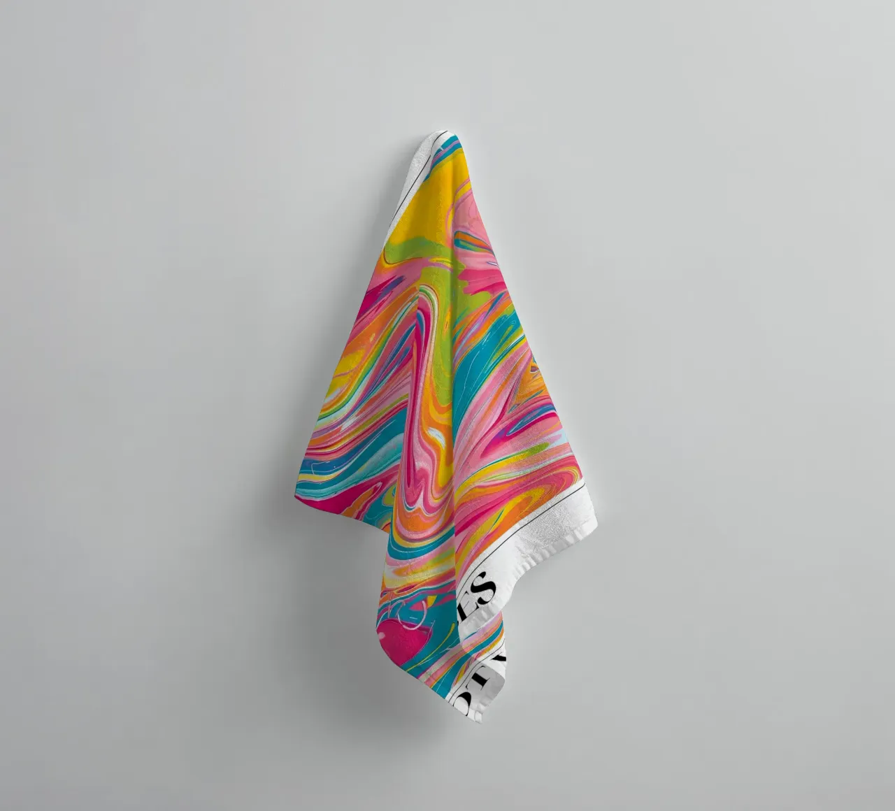 "Hot Vibes" Retro Swirl Abstract | Psychedelic Fluid Art Pri asciugamano da bagno da NorwesClub