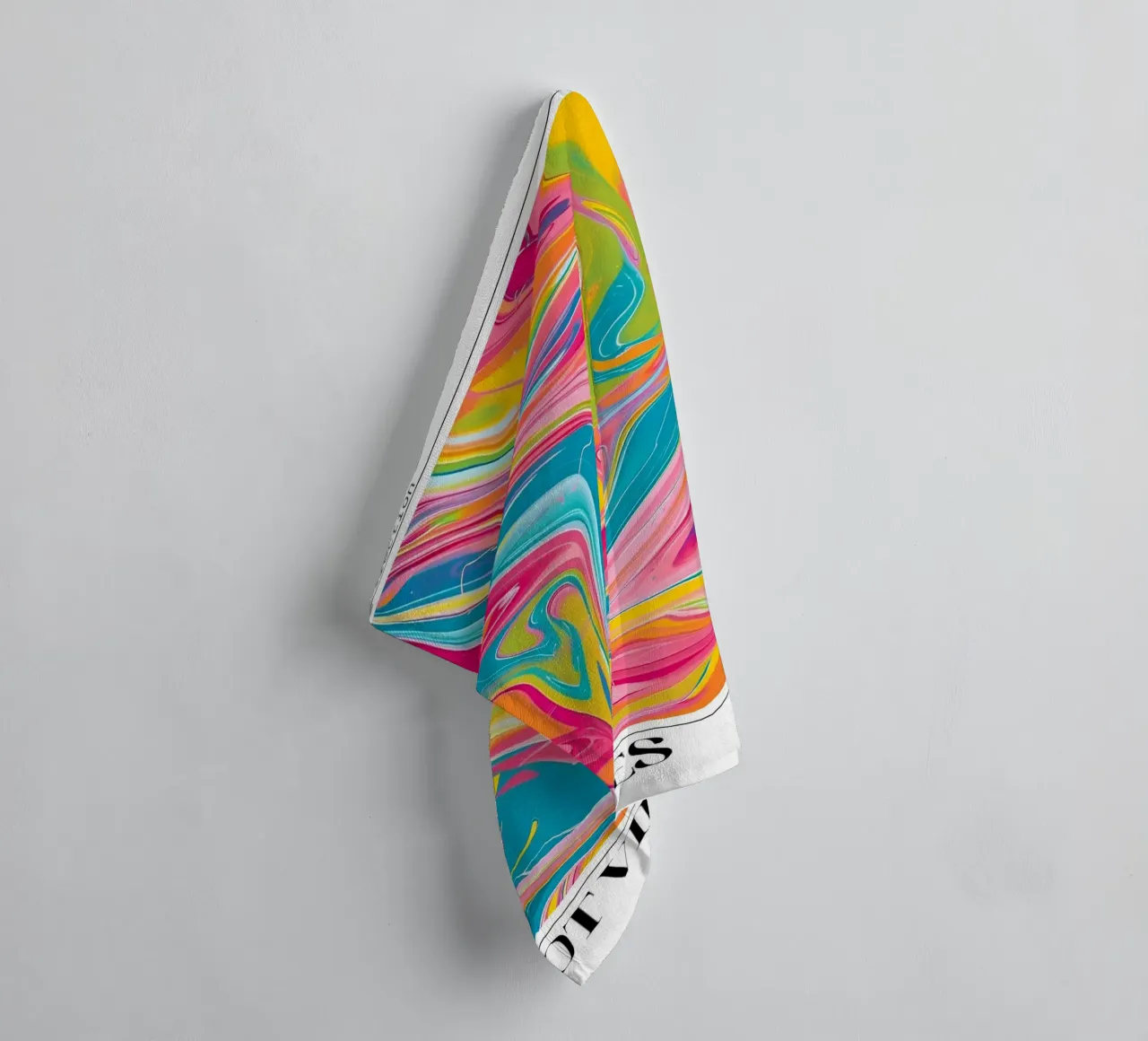 "Hot Vibes" Retro Swirl Abstract | Psychedelic Fluid Art Pri asciugamano da bagno da NorwesClub