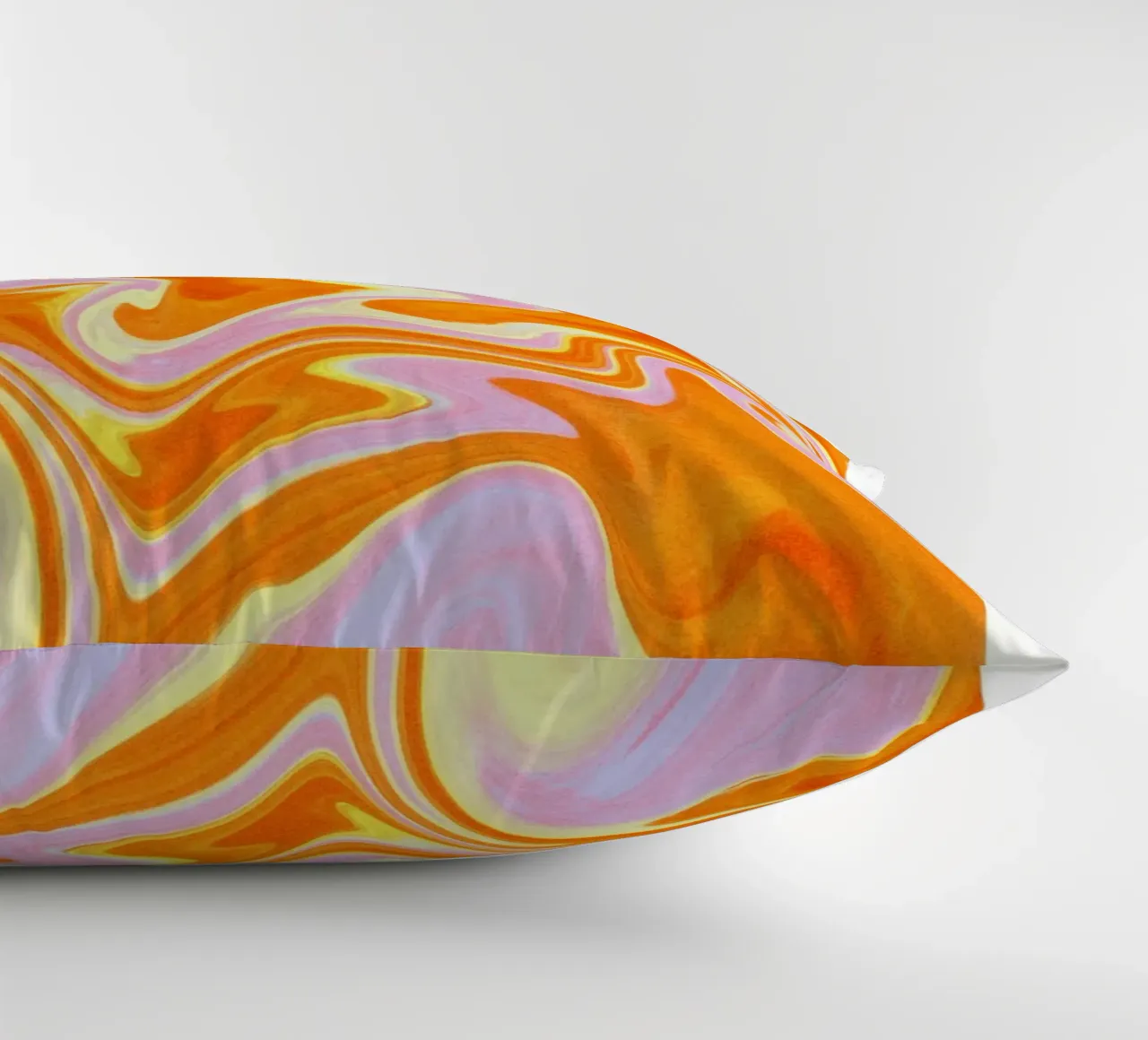 "Euphoria" Retro Swirl Abstract | Psychedelic Orange Pink Ar cuscino da NorwesClub