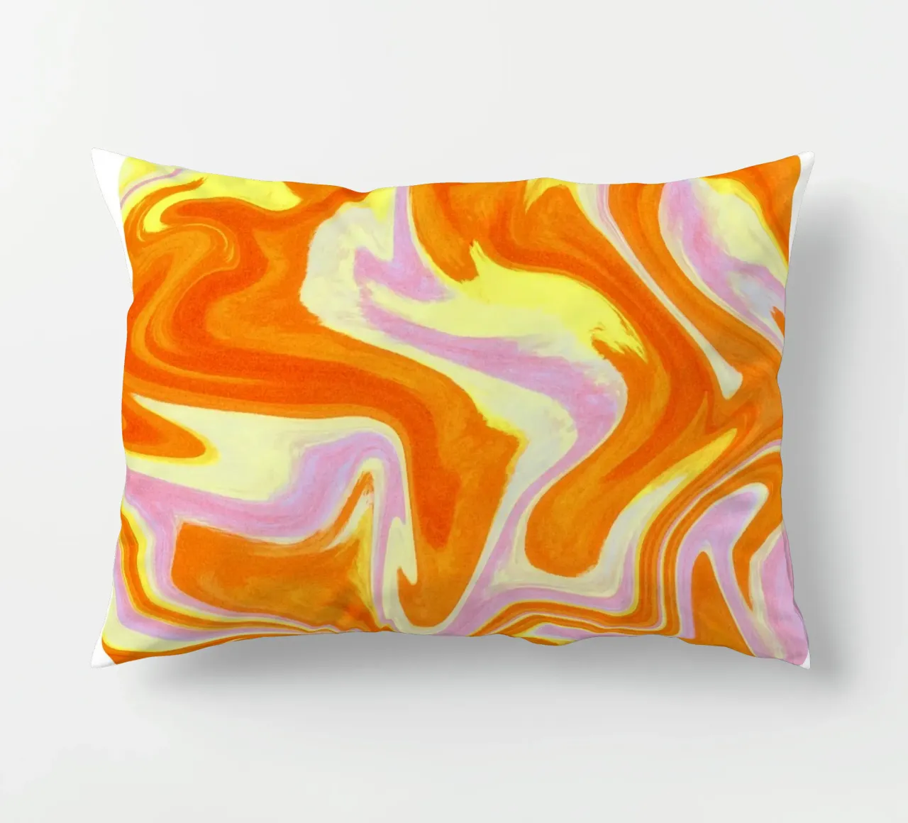 "Euphoria" Retro Swirl Abstract | Psychedelic Orange Pink Ar cuscino da NorwesClub