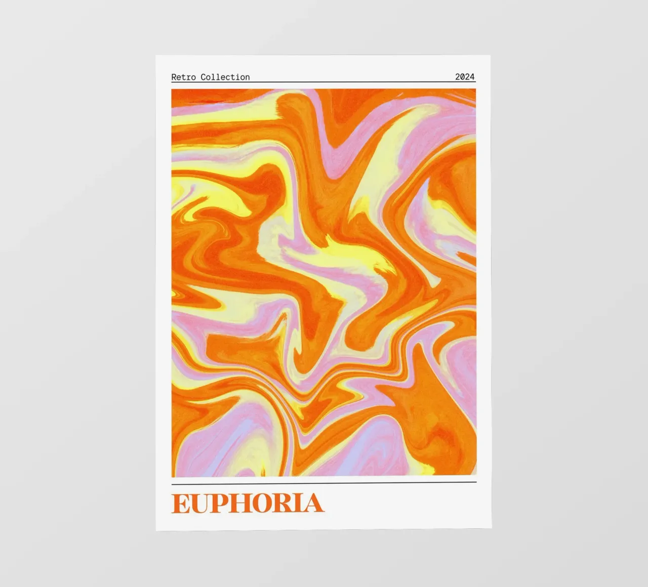 "Euphoria" Retro Swirl Abstract | Psychedelic Orange Pink Ar pellicola backlit da NorwesClub