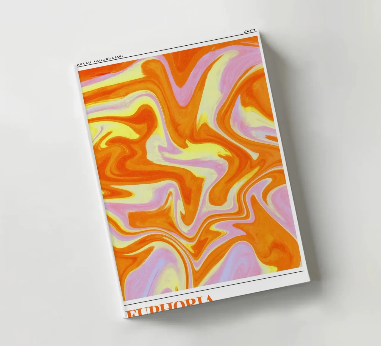 "Euphoria" Retro Swirl Abstract | Psychedelic Orange Pink Ar notebook by NorwesClub