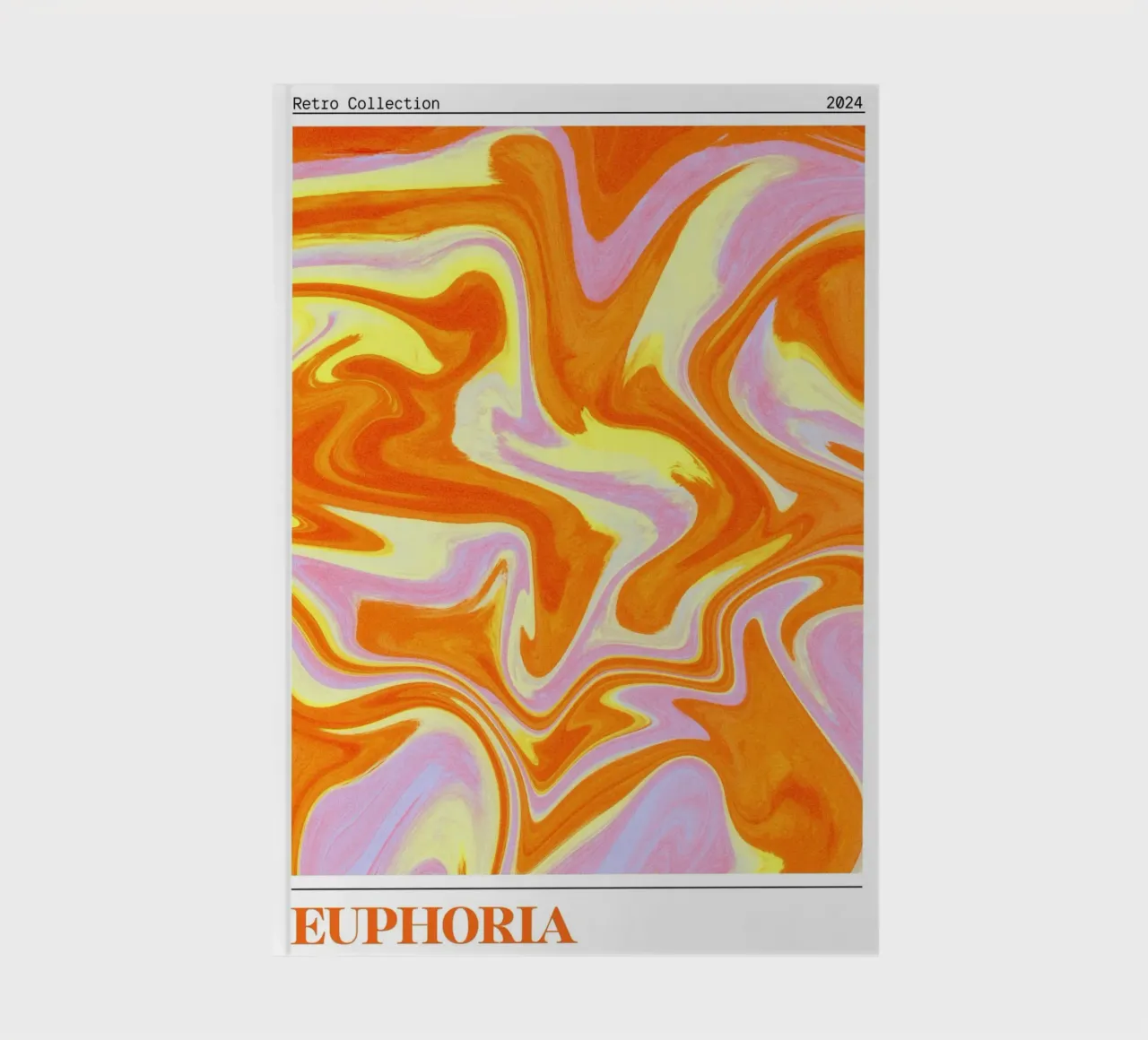 "Euphoria" Retro Swirl Abstract | Psychedelic Orange Pink Ar notebook by NorwesClub