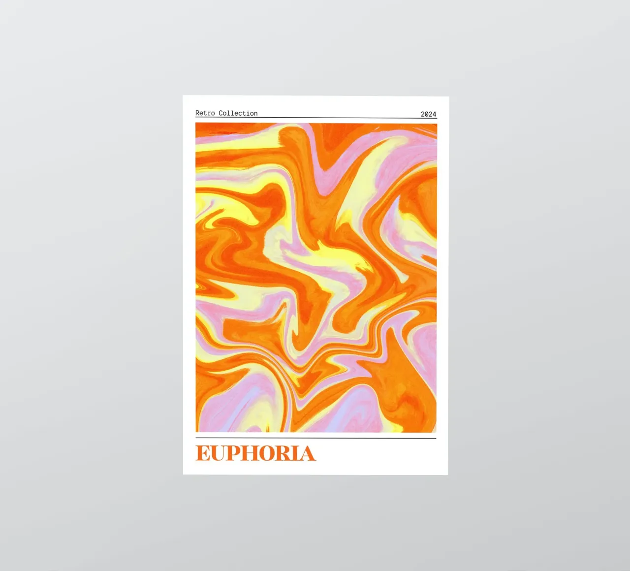 "Euphoria" Retro Swirl Abstract | Psychedelic Orange Pink Ar sticker by NorwesClub