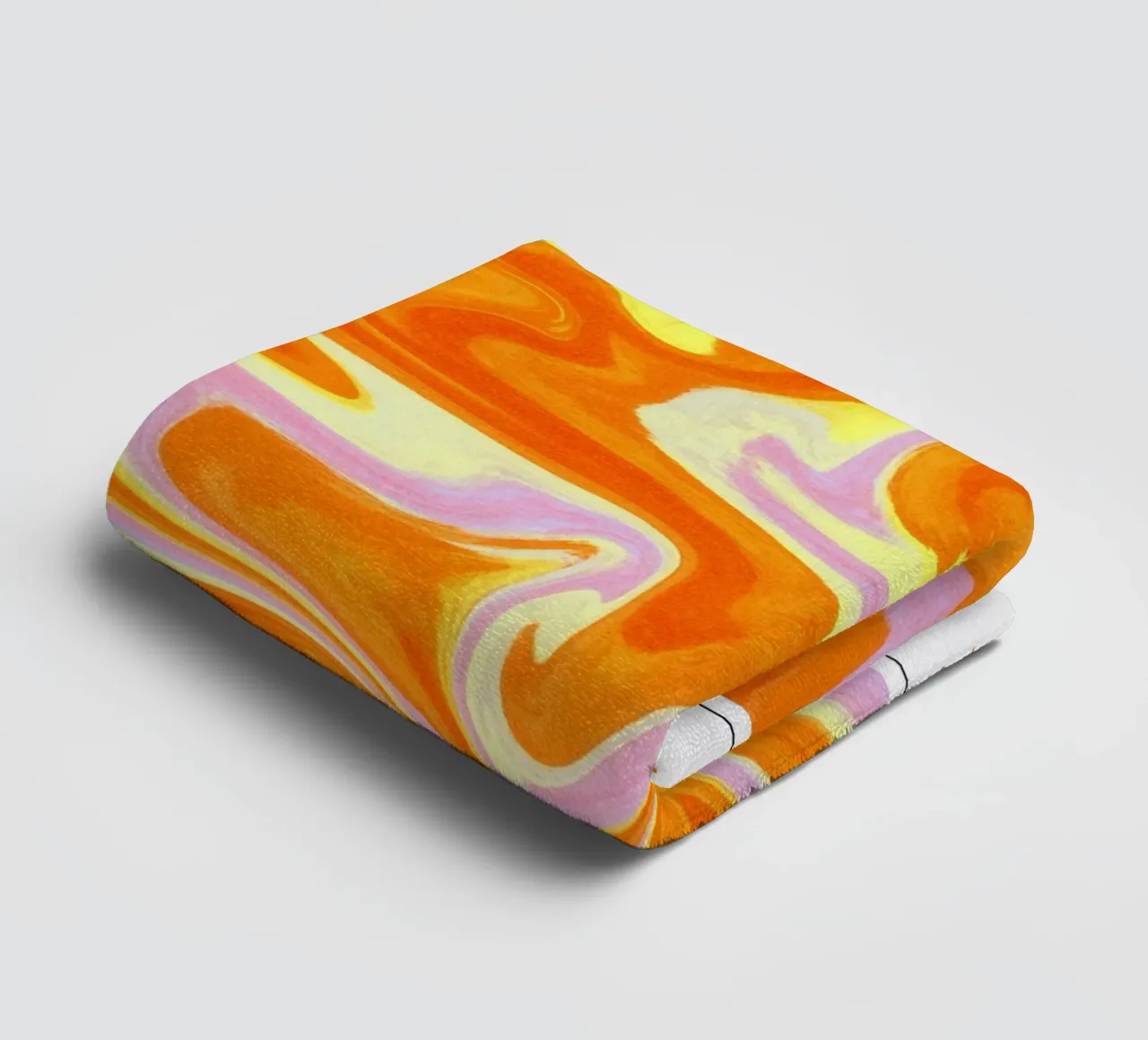 "Euphoria" Retro Swirl Abstract | Psychedelic Orange Pink Ar asciugamano da bagno da NorwesClub