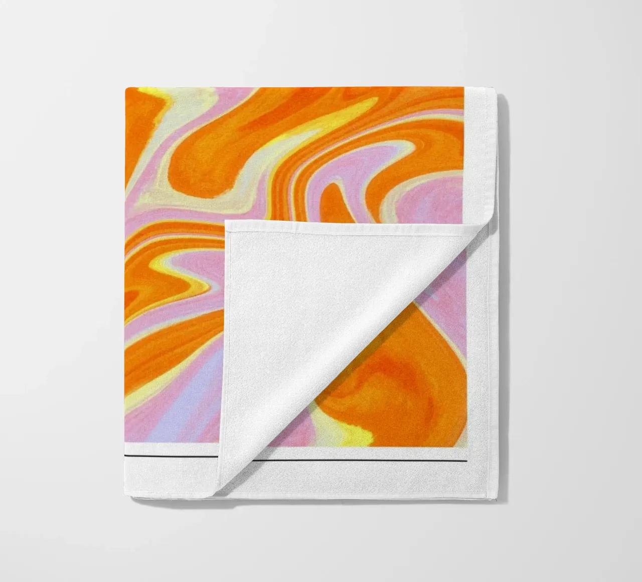 "Euphoria" Retro Swirl Abstract | Psychedelic Orange Pink Ar telo mare da NorwesClub