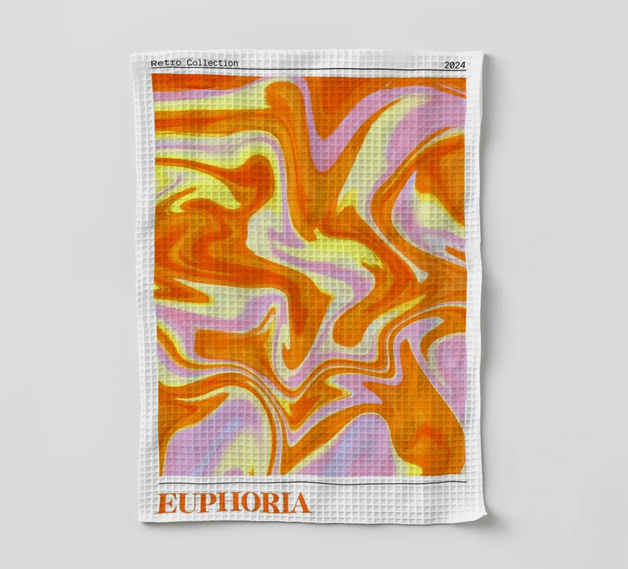 "Euphoria" Retro Swirl Abstract | Psychedelic Orange Pink Ar canovaccio da cucina da NorwesClub