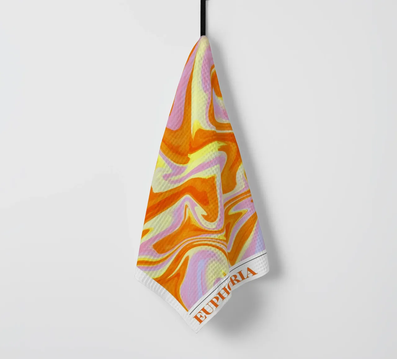 "Euphoria" Retro Swirl Abstract | Psychedelic Orange Pink Ar canovaccio da cucina da NorwesClub
