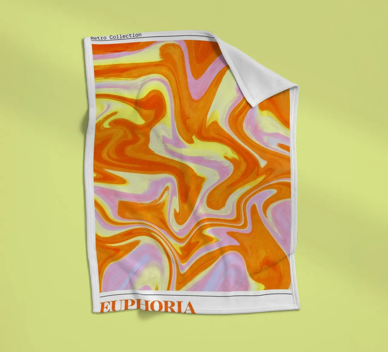 "Euphoria" Retro Swirl Abstract | Psychedelic Orange Pink Ar coperta in pile da NorwesClub