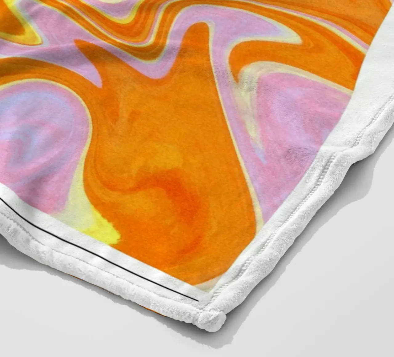 "Euphoria" Retro Swirl Abstract | Psychedelic Orange Pink Ar coperta in pile da NorwesClub