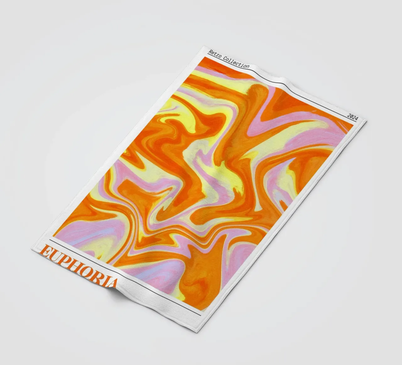 "Euphoria" Retro Swirl Abstract | Psychedelic Orange Pink Ar coperta in pile da NorwesClub