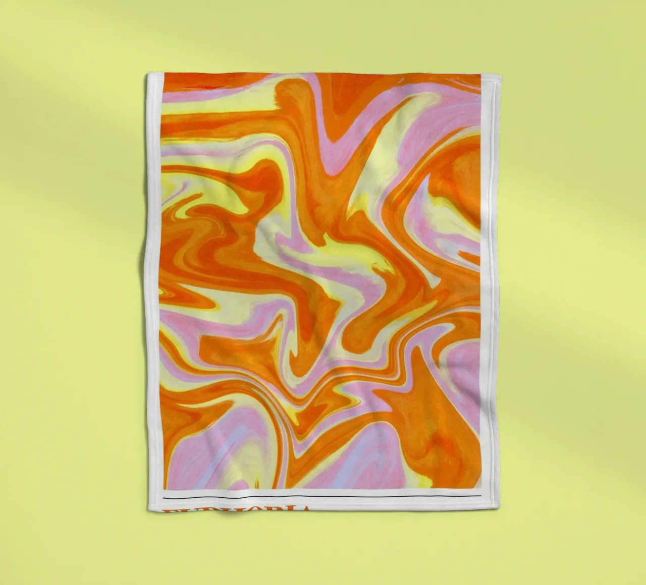 "Euphoria" Retro Swirl Abstract | Psychedelic Orange Pink Ar coperta in pile da NorwesClub