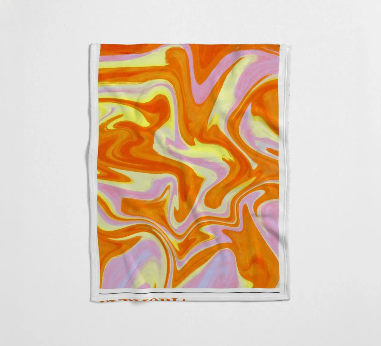 "Euphoria" Retro Swirl Abstract | Psychedelic Orange Pink Ar coperta in pile da NorwesClub