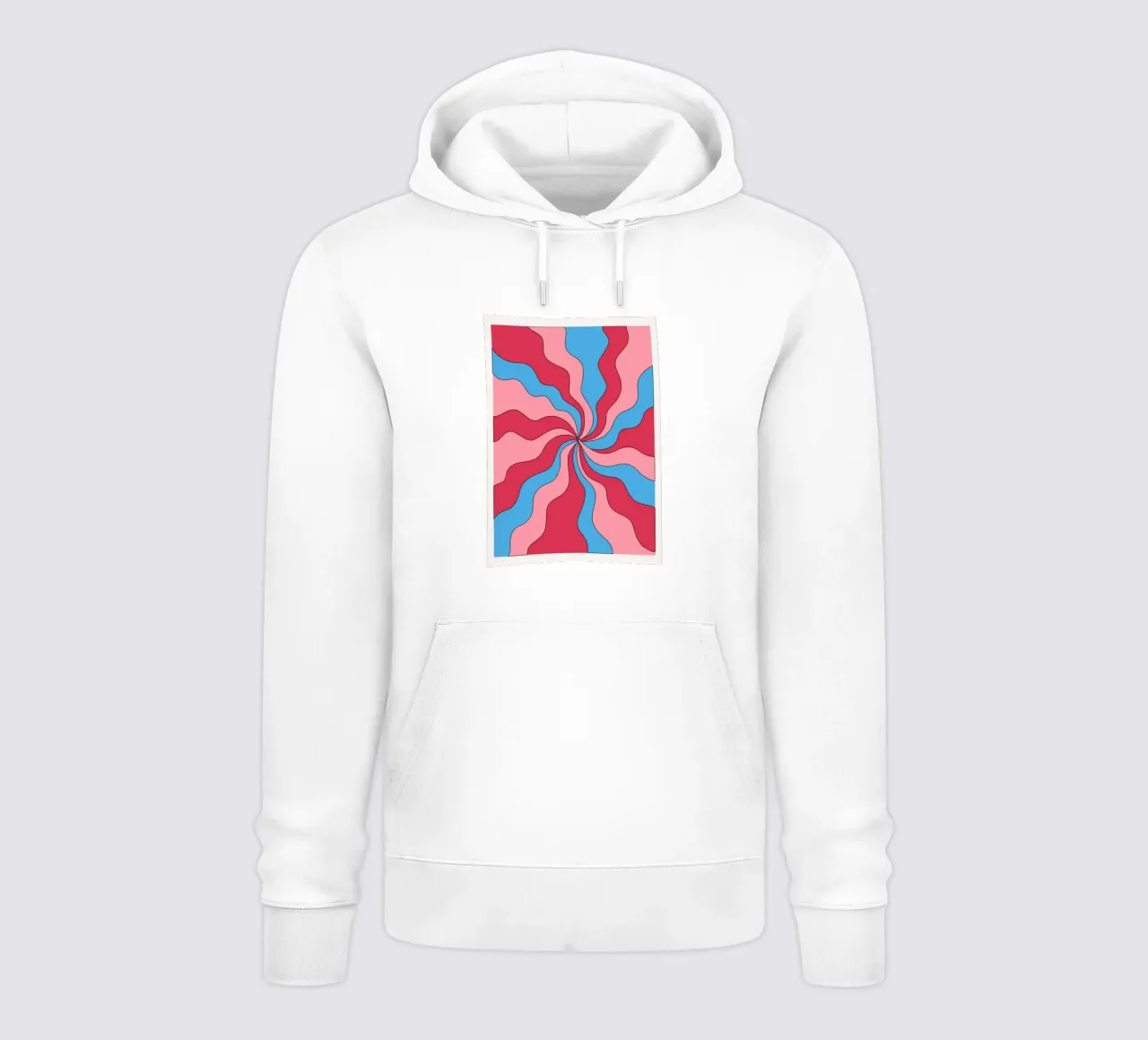 Psychedelic Swirl Waves | Retro Pink Blue Hypnotic Art Print sudadera con capucha de NorwesClub