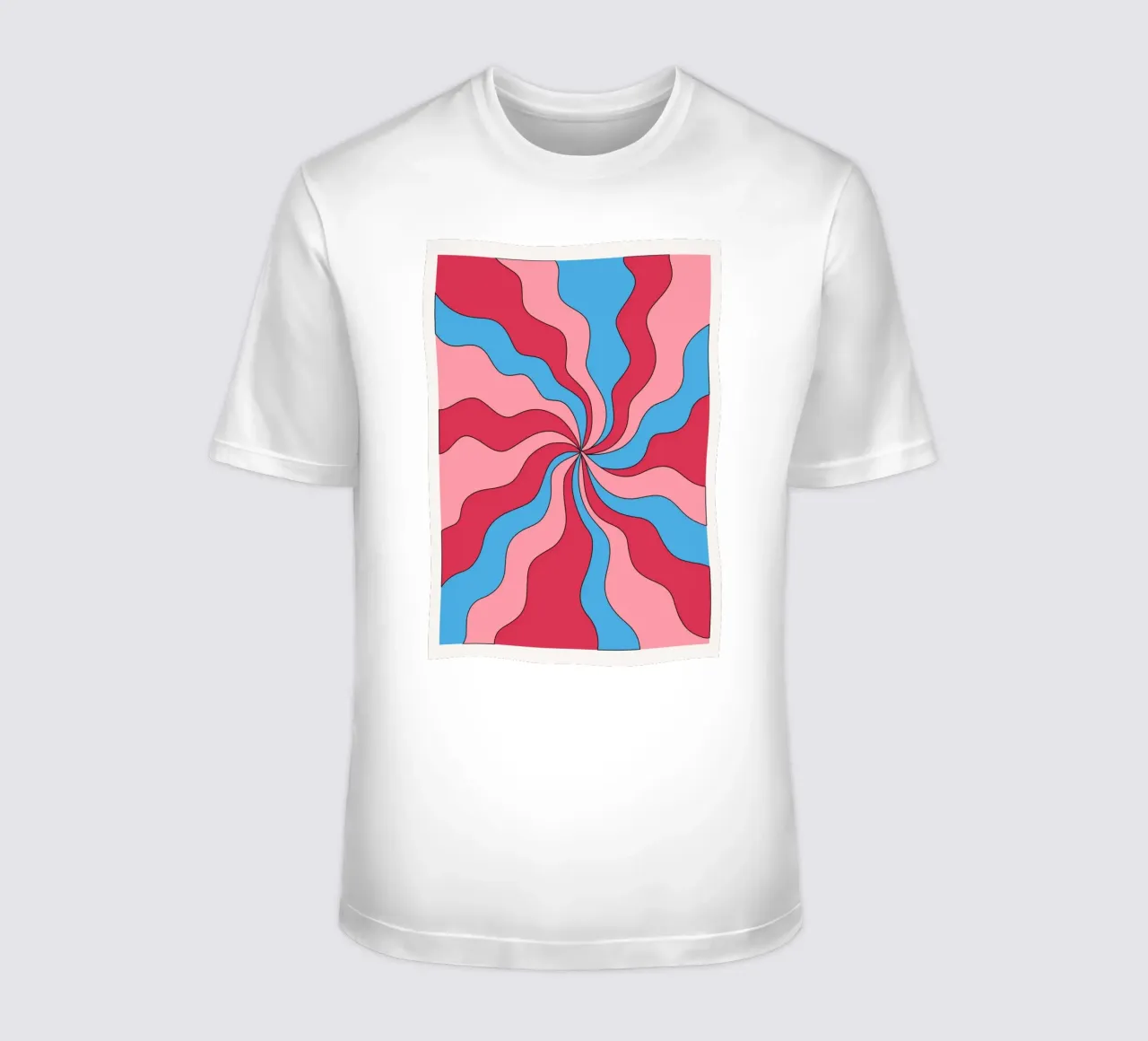Psychedelic Swirl Waves | Retro Pink Blue Hypnotic Art Print camiseta de NorwesClub