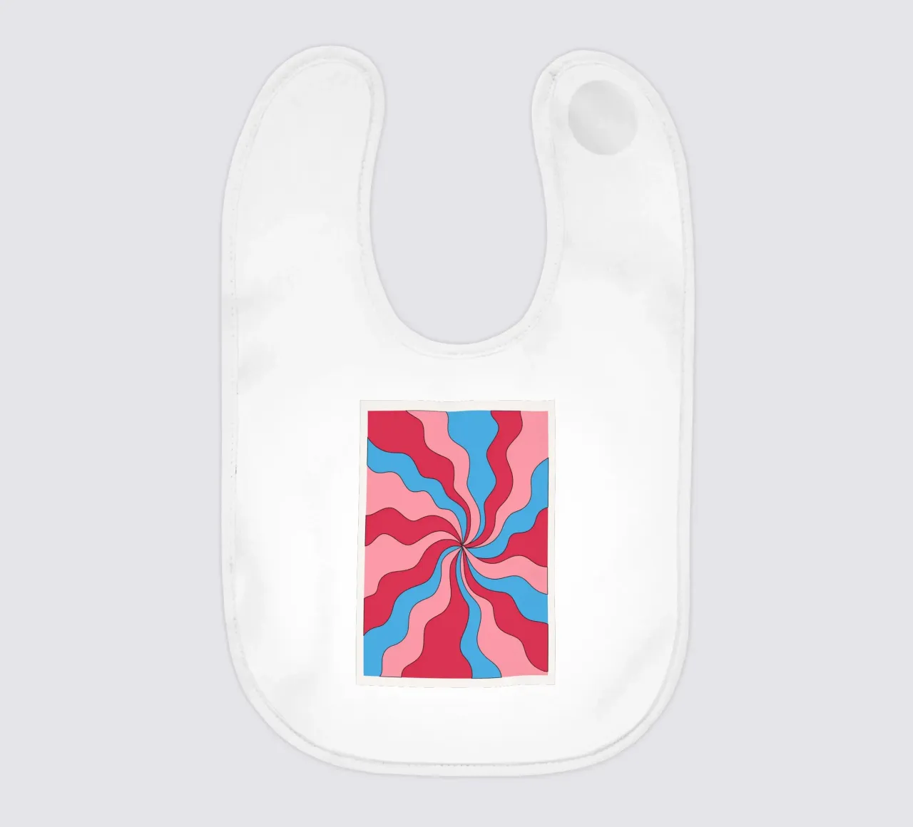 Psychedelic Swirl Waves | Retro Rosa Blau Hypnotic Kunstdruck Babylätzchen von NorwesClub