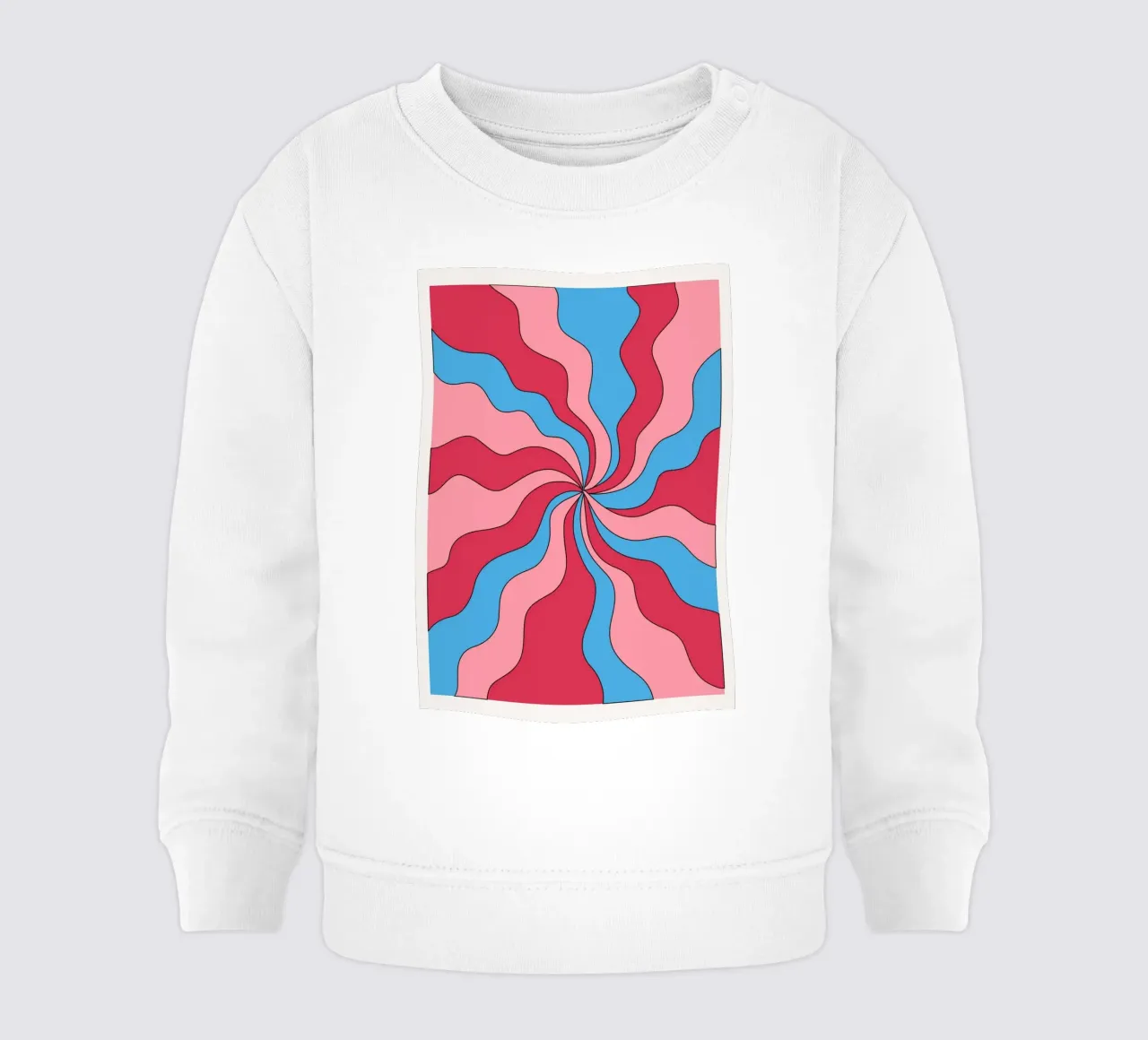 Psychedelic Swirl Waves | Retro Pink Blue Hypnotic Art Print sudadera de bebé de NorwesClub