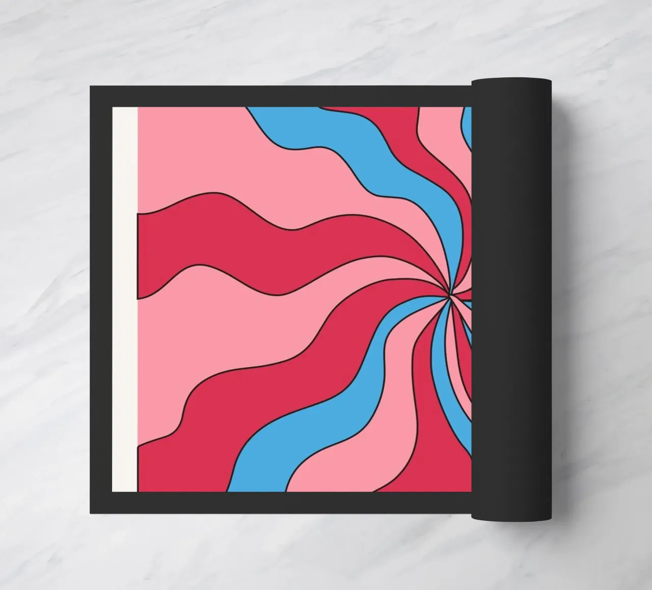 Psychedelic Swirl Waves | Retro Pink Blue Hypnotic Art Print felpudo de NorwesClub