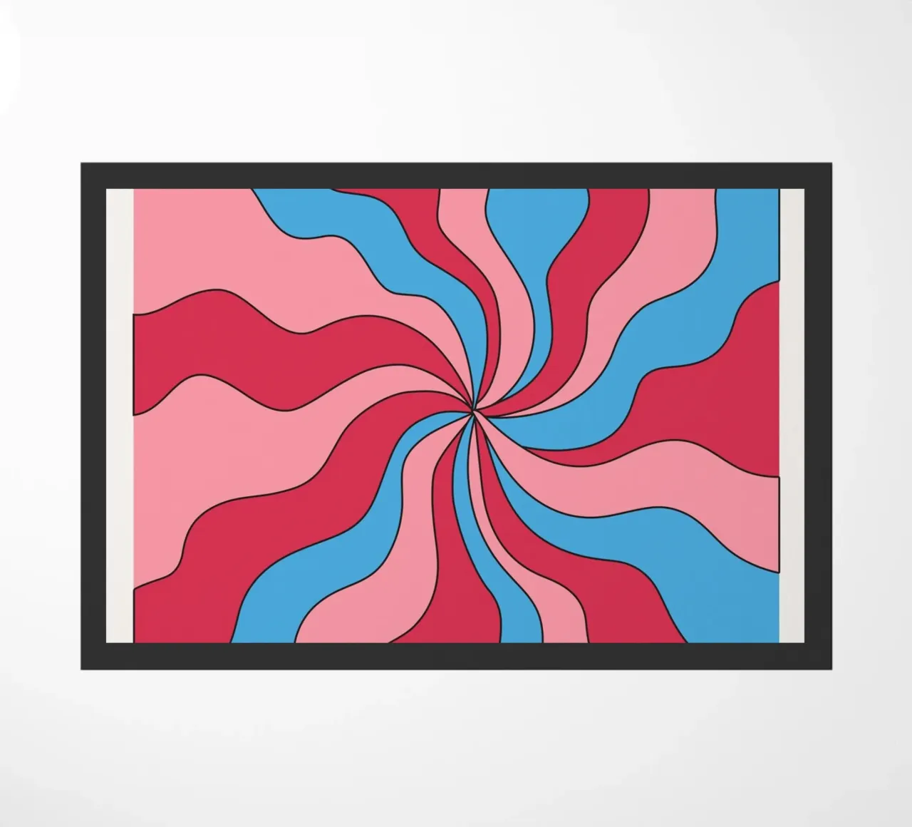 Psychedelic Swirl Waves | Retro Pink Blue Hypnotic Art Print felpudo de NorwesClub